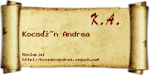 Kocsán Andrea névjegykártya